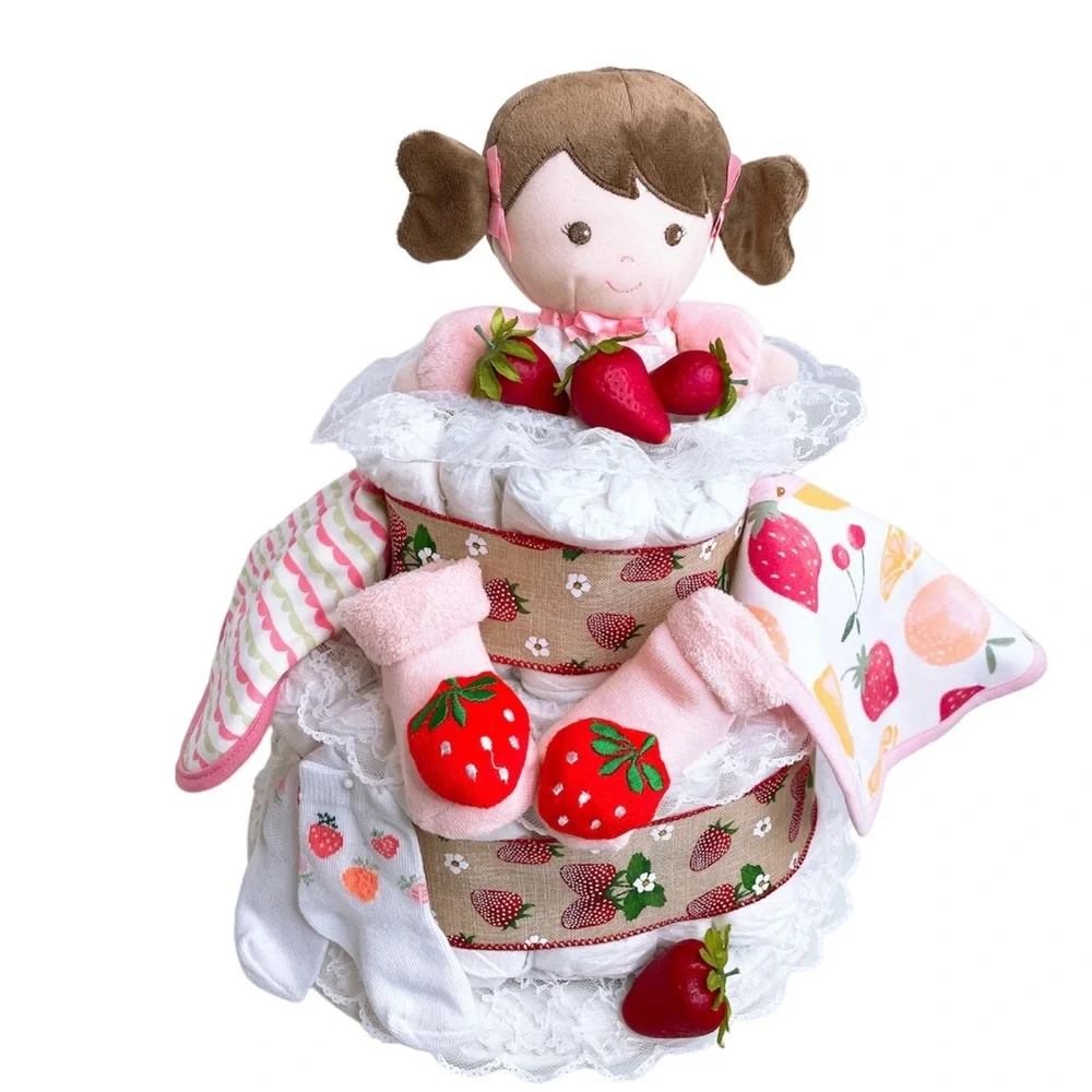 Strawberry Fruit Diaper Cake, Baby Shower Gift